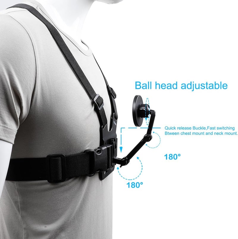 PELLKING Chest Strap Mount Magnetic Neck Mount Kit for Magsafe, Hands Free Neck Phone Holder POV/Vlog Neck Mount Video Recording for iPhone 15 14 13 12 Plus Pro Max - Image 5